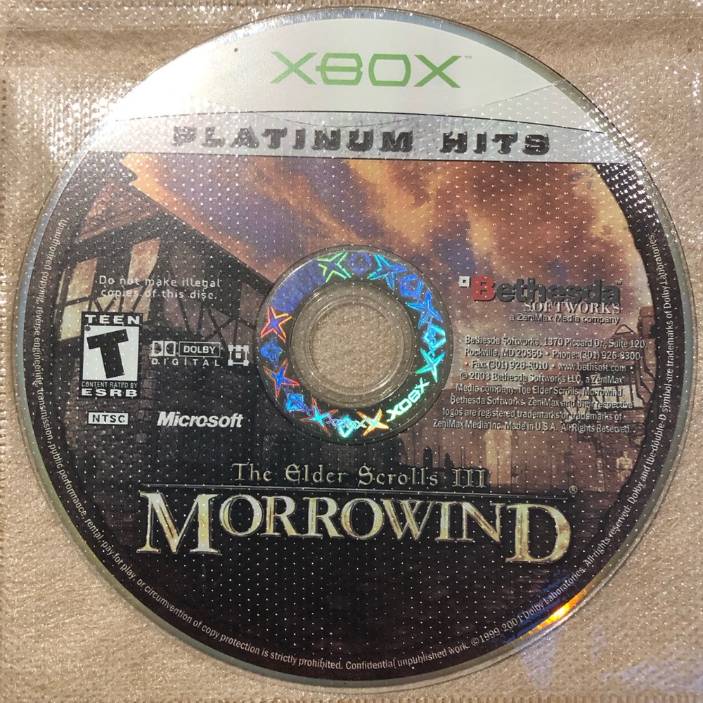 3/$40 The Elder Scrolls III: Morrowind Xbox - Disc Only